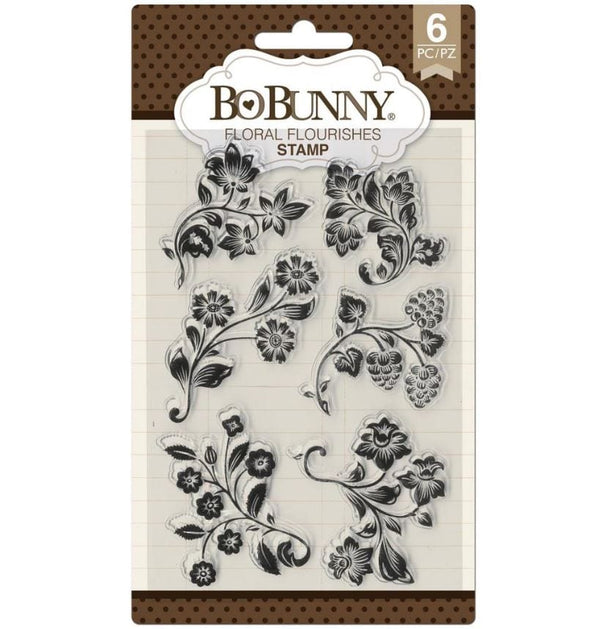 BoBunny Sweet Moments-Floral Flourishes Stamps