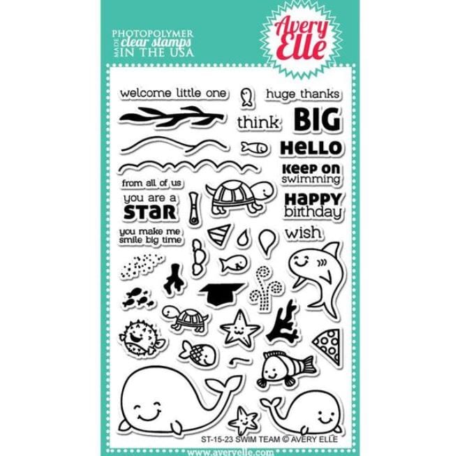 Avery Elle Swim Team Clear Stamps Stamps 4" x 6"