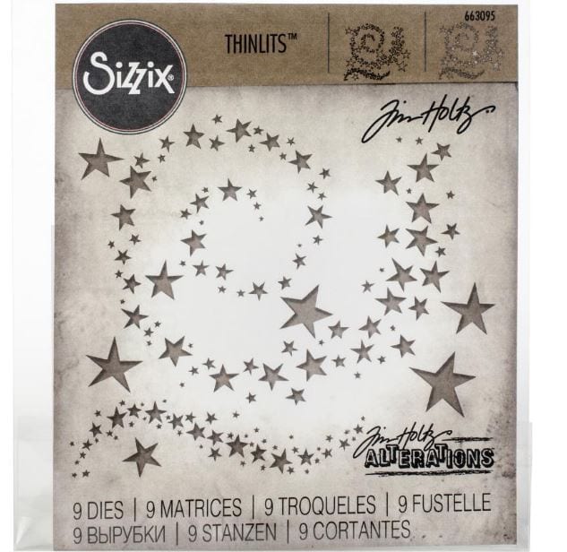 Sizzix Swirling Stars Tim Holtz Thinlits Die Set 9PK