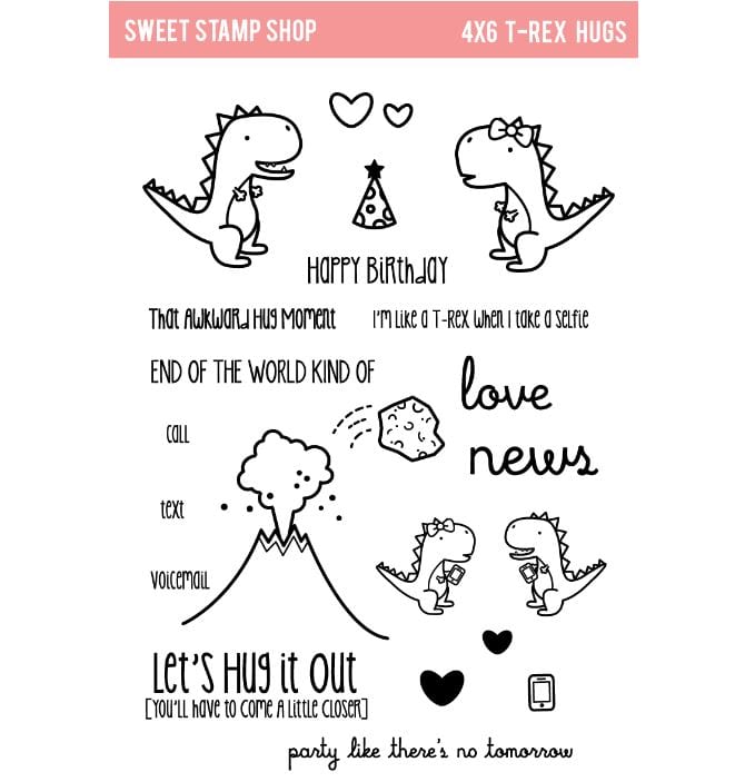 Sweet Stamp Shop T-rex Hugs Stamp Set 4