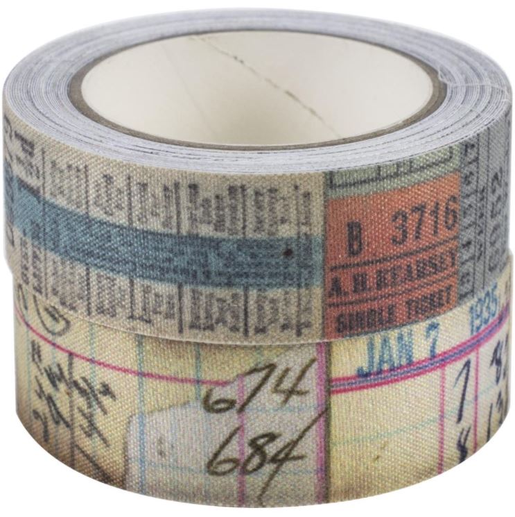 Tim Holtz Idea-Ology Fabric Tape .75"X3yd 2/Pkg