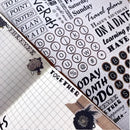 Typewriter Keys and Planner Headings Wide Washi Tape 6cm x 7m