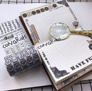 Typewriter Keys and Planner Headings Wide Washi Tape 6cm x 7m