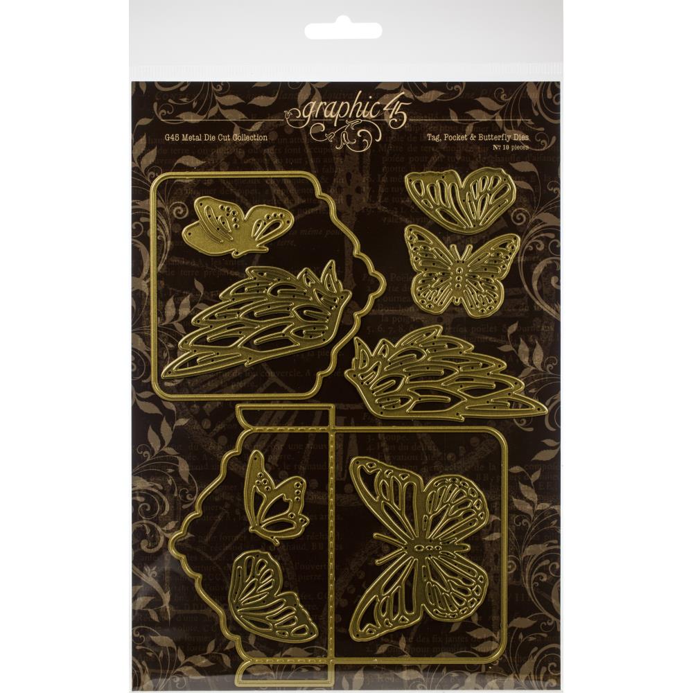 Graphic 45 Tag, Pocket & Butterfly Staples Dies