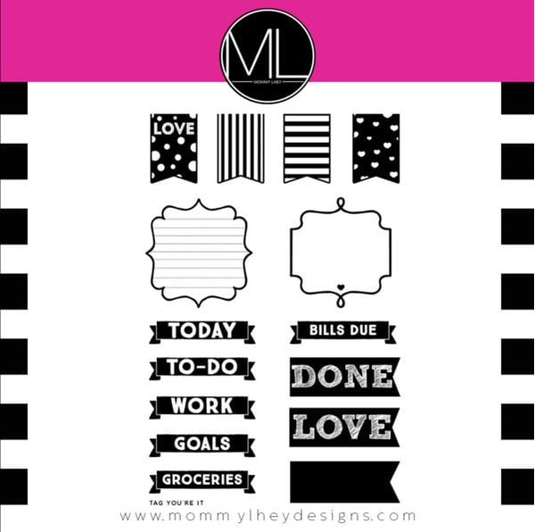 Mommy Lhey Tag You're It Planner Stamps Designs