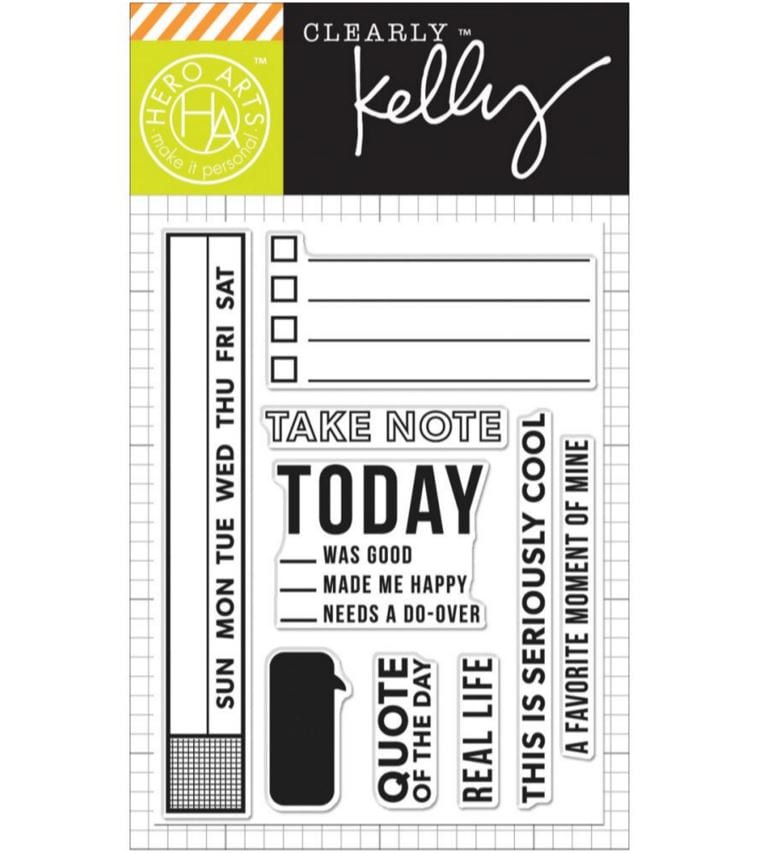 Hero Arts Take Note Kelly Purkey Clear Stamps 3"X4"