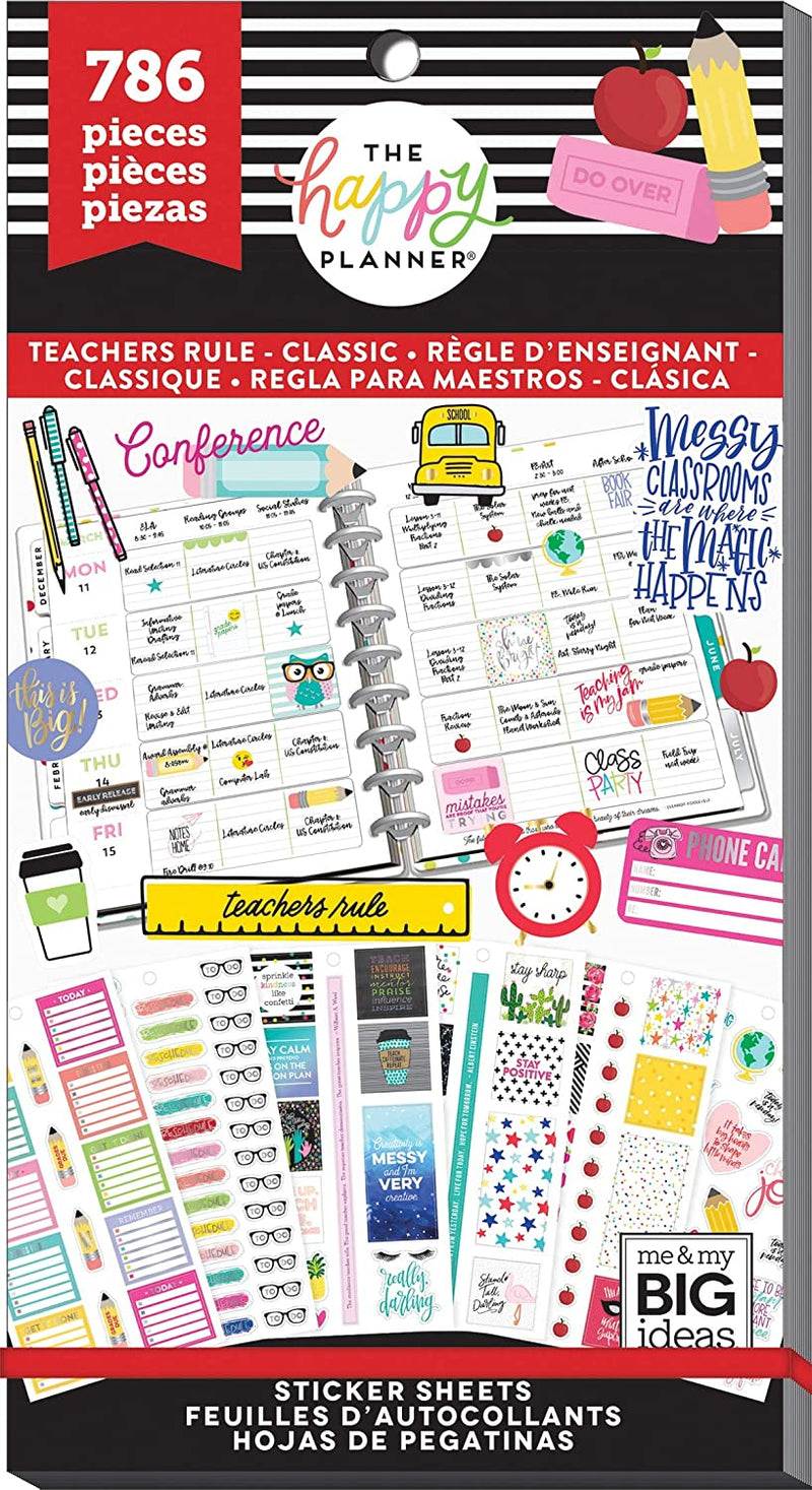 Me and My Big Ideas Teachers Rule - Classic Teacher Happy Planner Value Pack Stickers