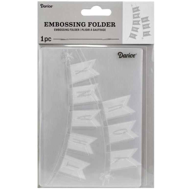 Darice Thank You Banner Embossing Folder