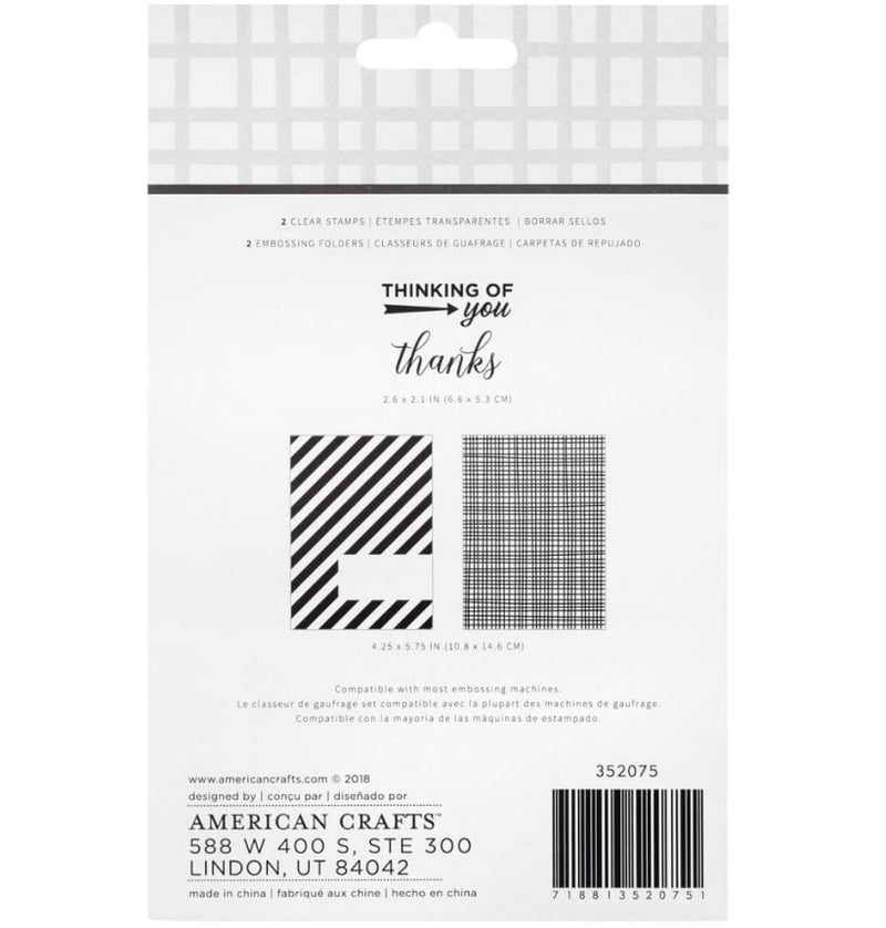 American Crafts Thankful Thinking Stamps and Embossing Folder