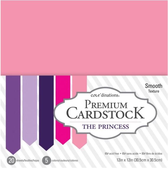 Core'dinations The Princess Value Pack Texture Cardstock 12"X12" 20/Pkg