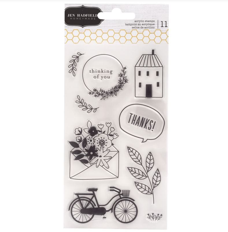 American Crafts This is Family Pebbles Acrylic Clear Stamps (13 Pieces)