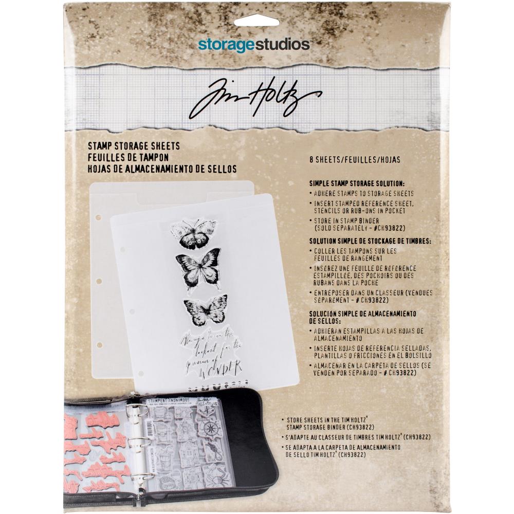 Tim Holtz Storage Studios Stamp Storage Binder Refills 8/Pkg