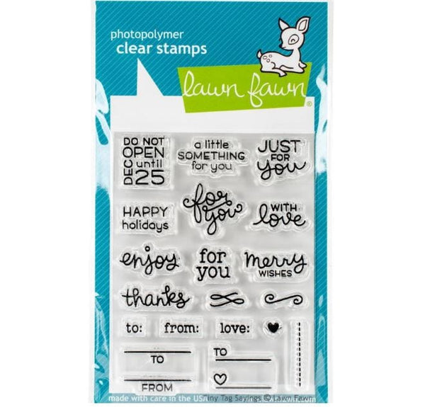 Lawn Fawn Tiny Tags Saying Clear Stamps 3"x 4"