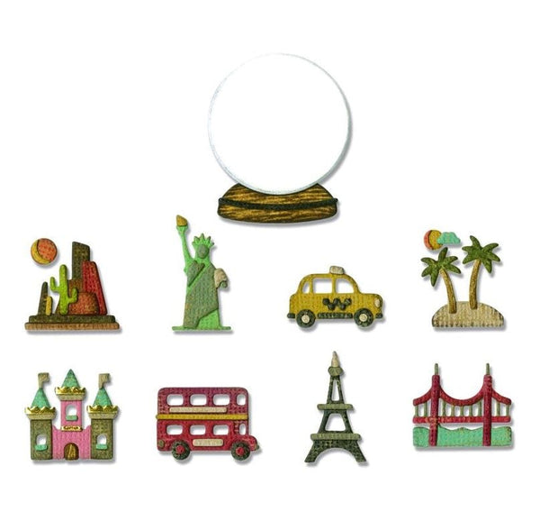 Sizzix Tiny Travel Globe Thinlits Die 10PK by Tim Holtz