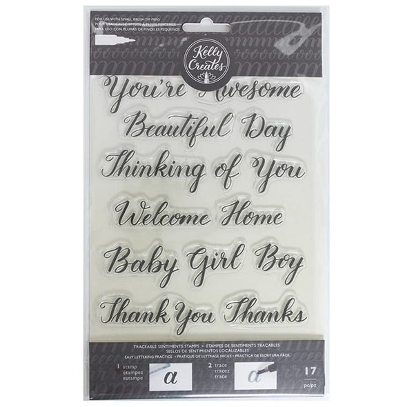 American Crafts Traceable Sentiments Kelly Creates Acrylic Clear Stamps