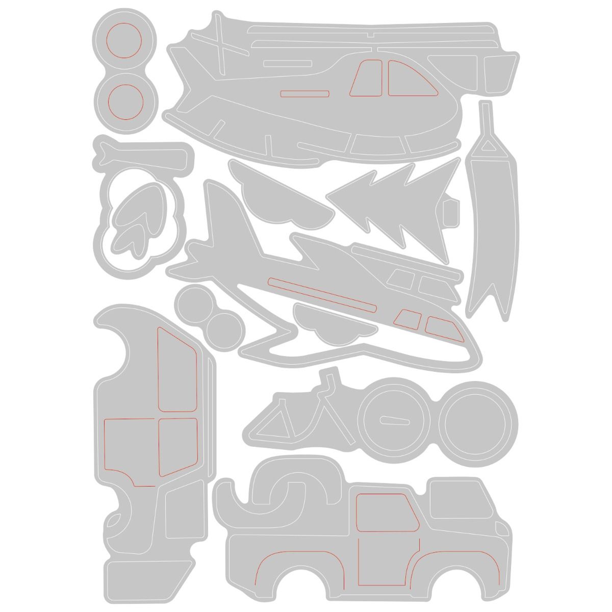 Sizzix Transport Collection Thinlits Die Set 13PK by Jamie Steel