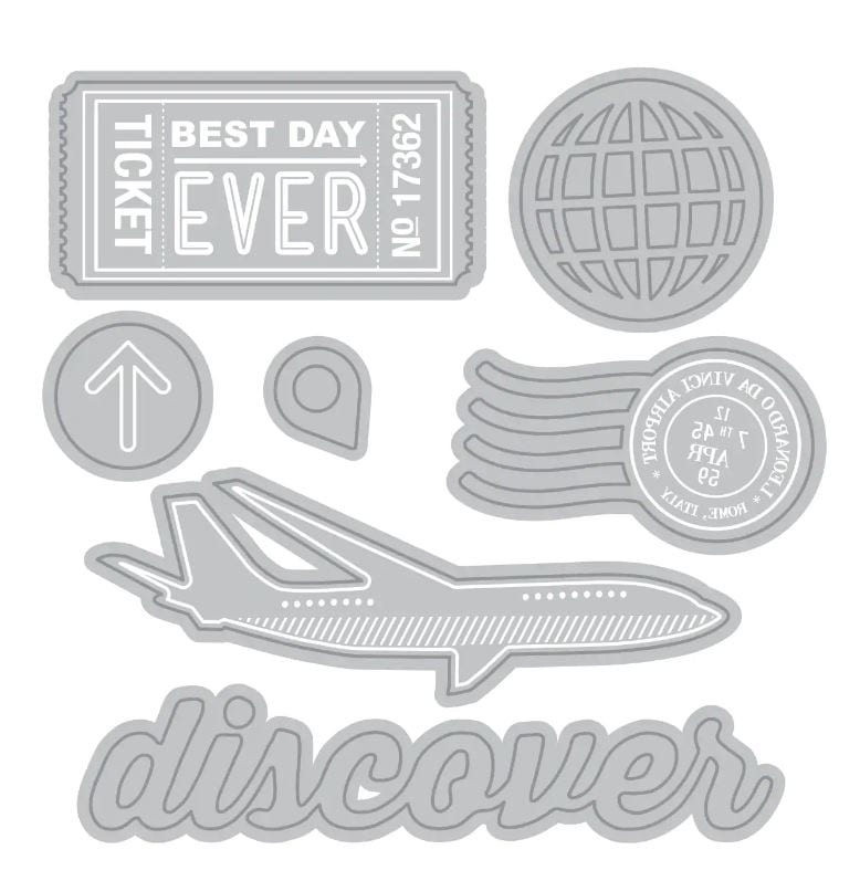 Recollections Travel Words & Icons Cut and Emboss Dies