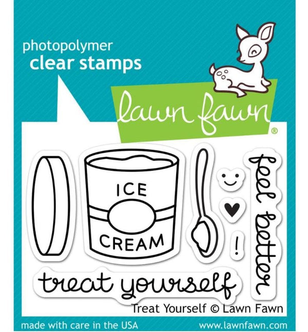 Lawn Fawn Treat Yourself Clear Stamps 3"X 2"