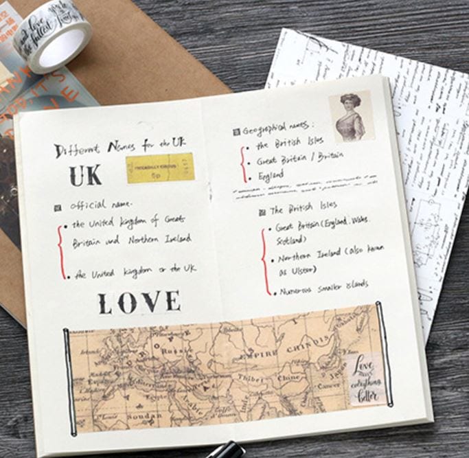 Twilight Old Map Vintage Theme Masking Tape 60mm x 8m