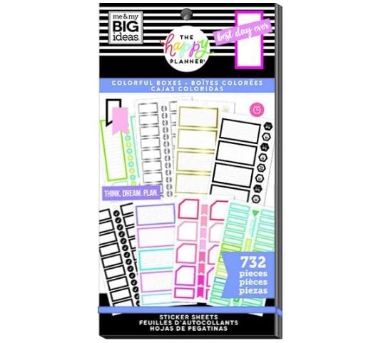 Me and My Big Ideas Monthly Colorful Boxes Happy Planner Value Pack Stickers