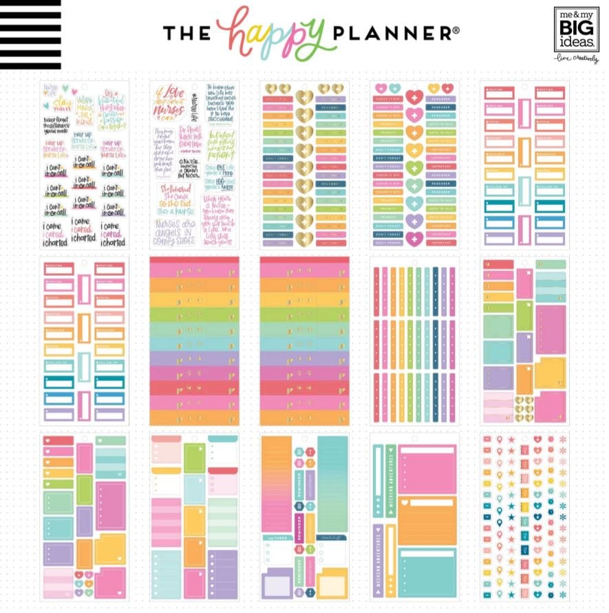 Me and My Big Ideas Nurse Happy Planner Value Pack Stickers 1078 Stickers