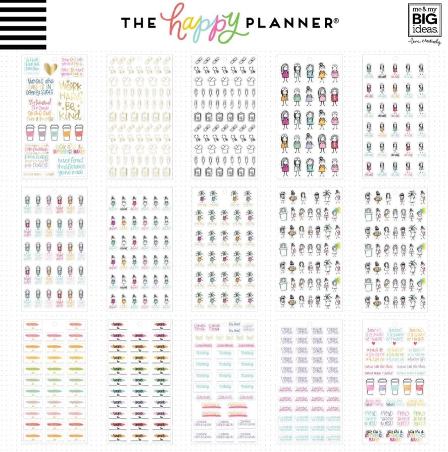 Me and My Big Ideas Nurse Happy Planner Value Pack Stickers 1078 Stickers