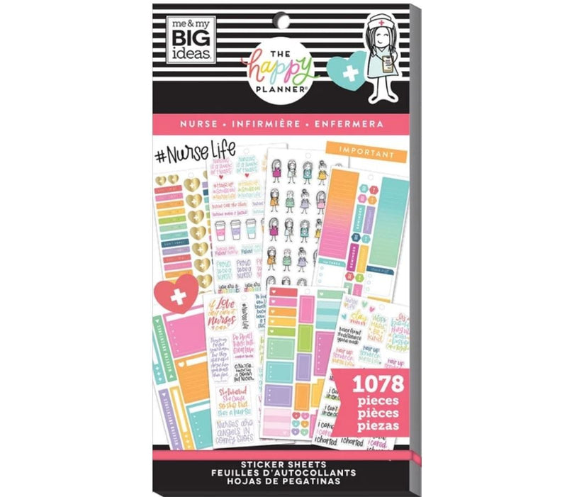 Me and My Big Ideas Nurse Happy Planner Value Pack Stickers 1078 Stickers