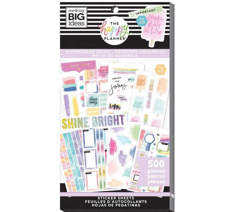 Me and My Big Ideas Watercolor Goals Happy Planner Value Pack Stickers