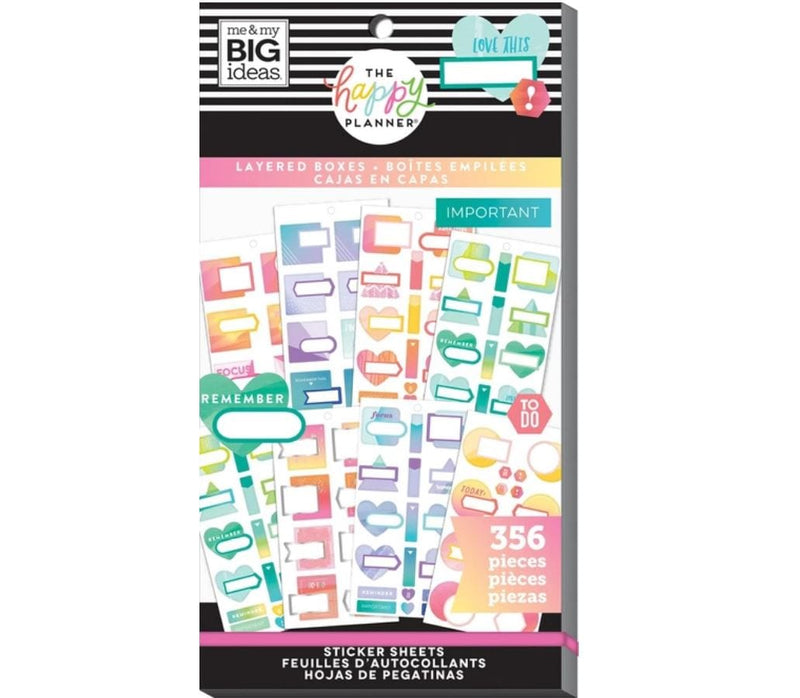 Me and My Big Ideas Layered Boxes Happy Planner Value Pack Stickers
