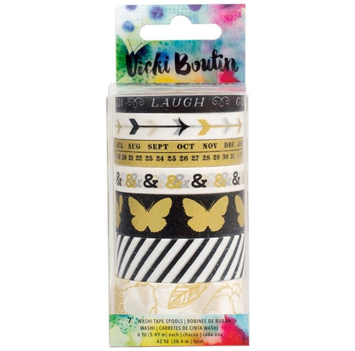 American Crafts Vicki Boutin Metallic Mixed Media Collection Washi Tape Set