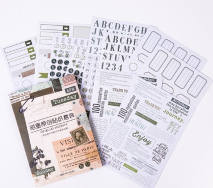 Mo Card Letters, Numbers, Words Planner Sticker Sheets