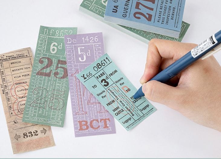 Vintage Bus/Train Tickets Paper Pads Mo Card