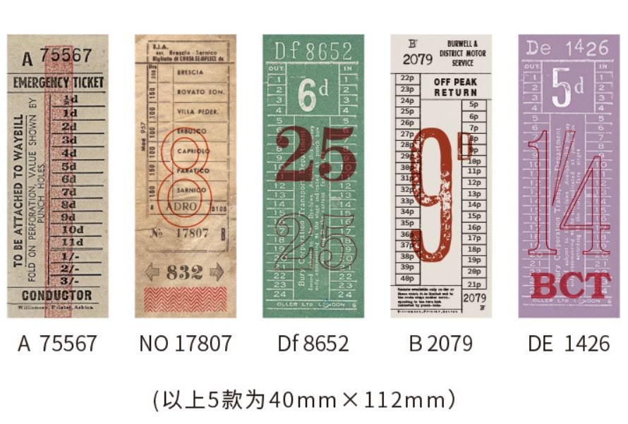 Vintage Bus/Train Tickets Paper Pads Mo Card