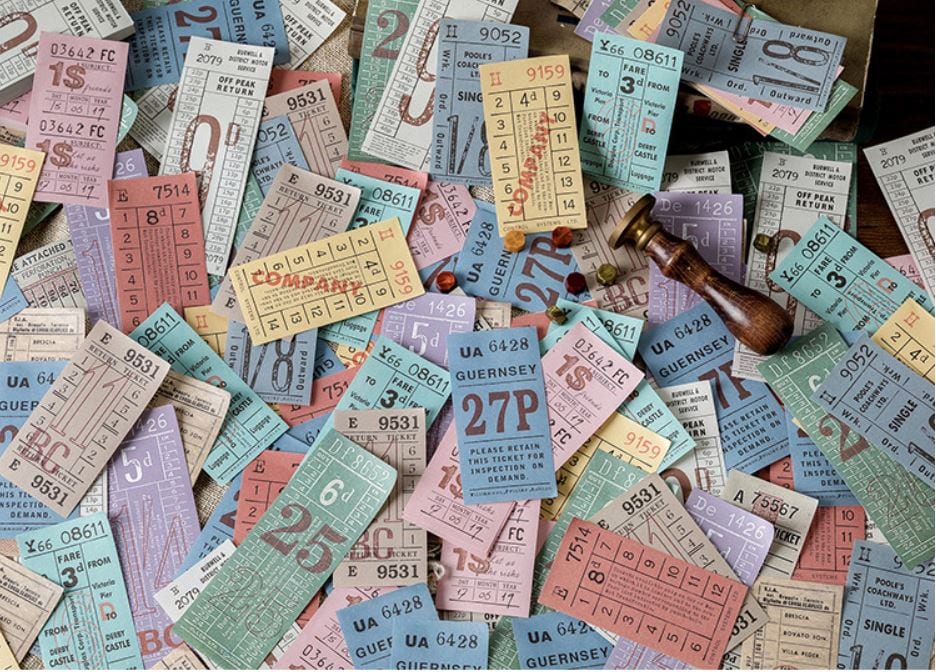 Vintage Bus/Train Tickets Paper Pads Mo Card