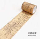 Twilight Old Map Vintage Theme Masking Tape 60mm x 8m
