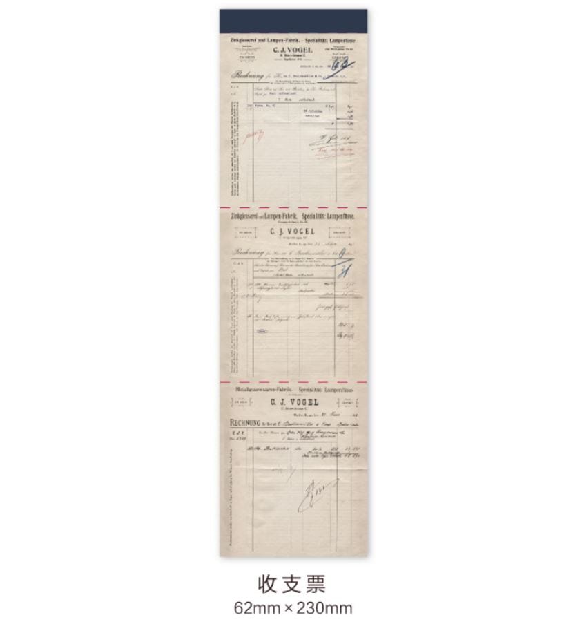 MoCard Vintage Bill Series Retro Tearable Memo Pad/Ephemera Pad (Receipts, Boarding Pass, Etc)