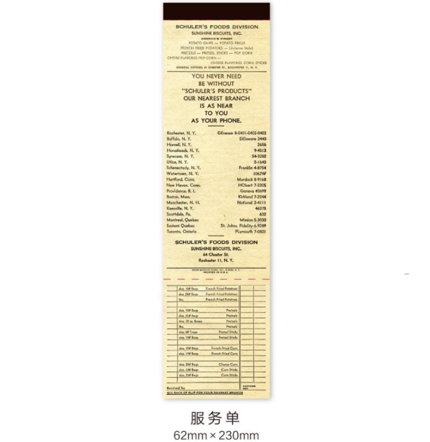 MoCard Vintage Bill Series Retro Tearable Memo Pad/Ephemera Pad (Receipts, Boarding Pass, Etc)