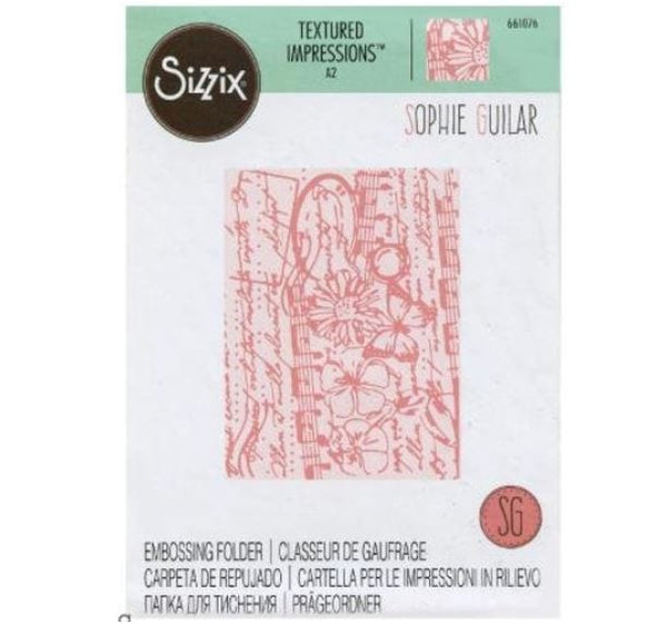 Sizzix Vintage Texture Sophie Guilar Textured Impressions A2 Embossing Folder