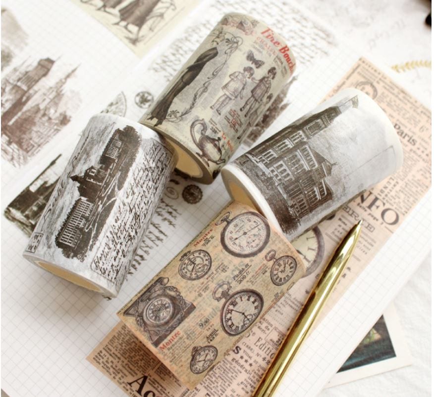 Vintage Wide Masking Tapes 60mm x 7m