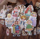 Moking Travel Fairy Tale House Vintage Dolls and Characters Sticker Flakes (40pcs)