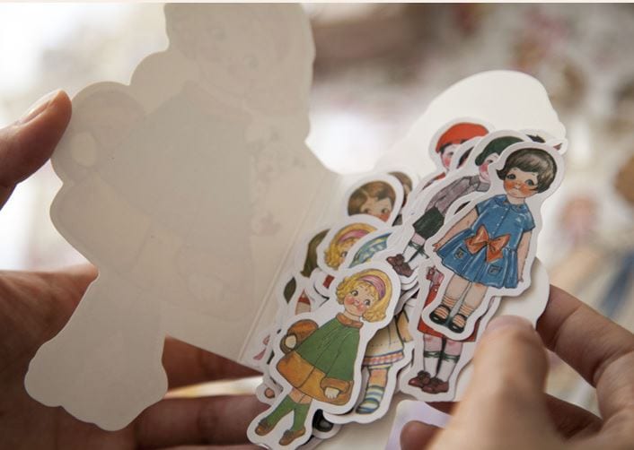 Moking Travel Fairy Tale House Vintage Dolls and Characters Sticker Flakes (40pcs)