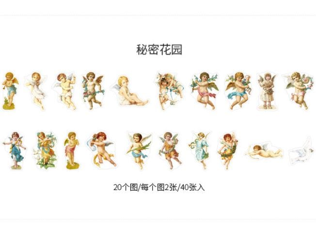 Moking Travel Fairy Tale House Vintage Dolls and Characters Sticker Flakes (40pcs)