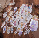 Moking Travel Fairy Tale House Vintage Dolls and Characters Sticker Flakes (40pcs)