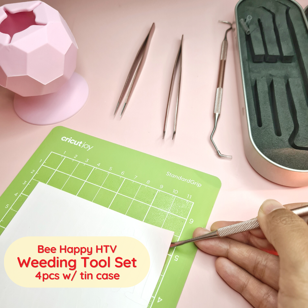 Bee Happy Stainless Steel Comfort Grip Vinyl Weeding Tool Set in Tin Case