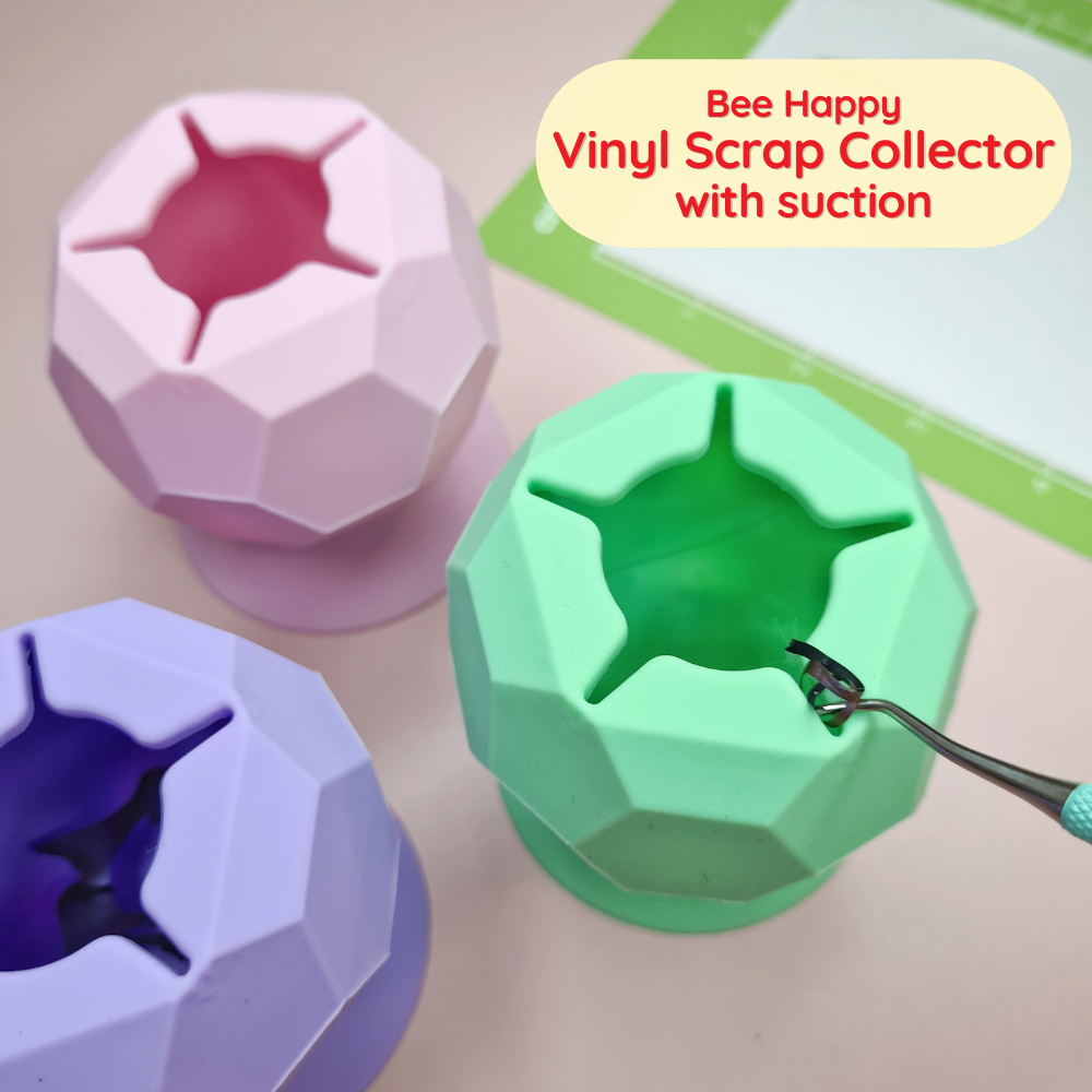 Bee Happy Silicone Vinyl Weeding Scrap Collector with Suction