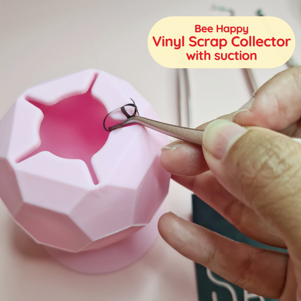 Bee Happy Silicone Vinyl Weeding Scrap Collector with Suction