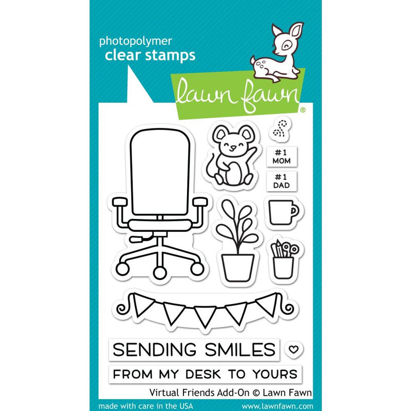 Lawn Fawn Virtual Friends Add-On Clear Stamps 3" x 4"