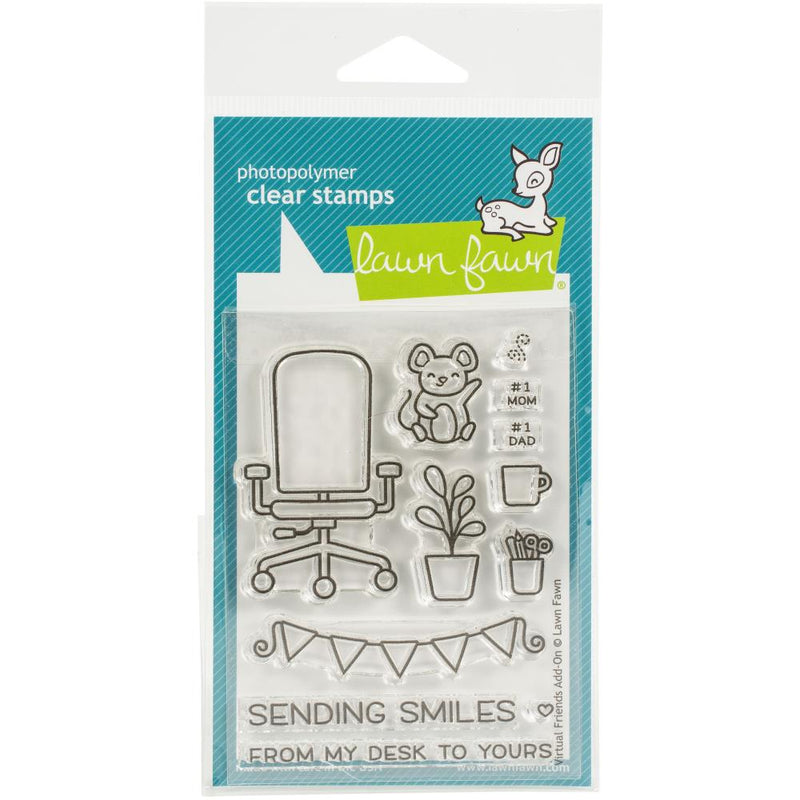 Lawn Fawn Virtual Friends Add-On Clear Stamps 3" x 4"