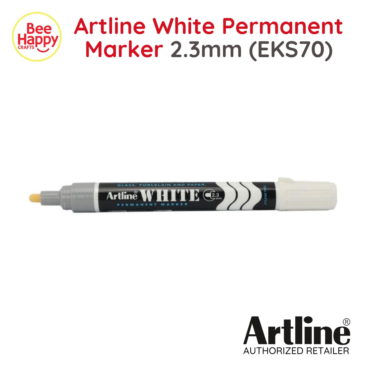 Artline White Permanent Marker 2.3mm (EKS70)