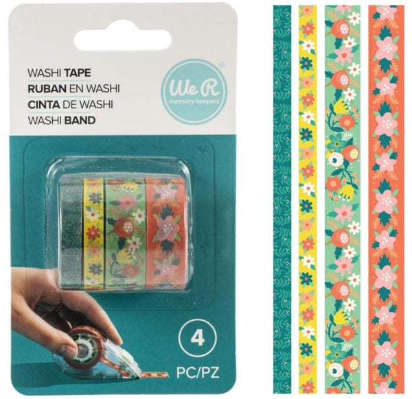 We R Memory Keepers Bright Floral Washi Tape Rolls 4/Pkg